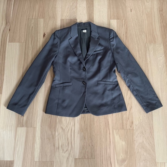 Vintage J Crew Wool Blend Charcoal Blazer Size 10 - Picture 9 of 12